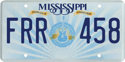 MS license plate FRR458