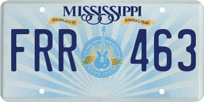 MS license plate FRR463