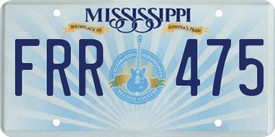 MS license plate FRR475