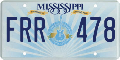 MS license plate FRR478