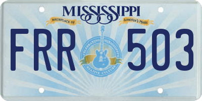 MS license plate FRR503