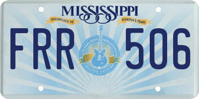 MS license plate FRR506
