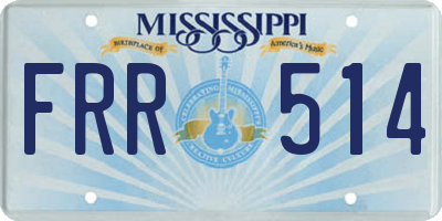 MS license plate FRR514