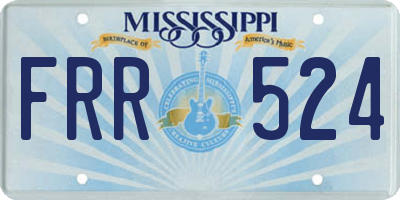MS license plate FRR524