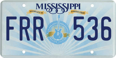 MS license plate FRR536