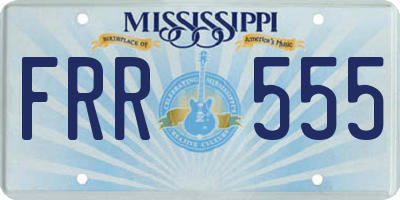 MS license plate FRR555