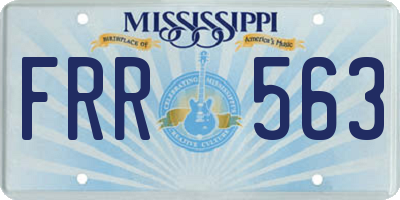 MS license plate FRR563
