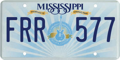 MS license plate FRR577