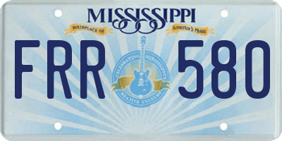 MS license plate FRR580