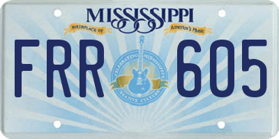 MS license plate FRR605