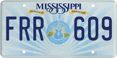 MS license plate FRR609