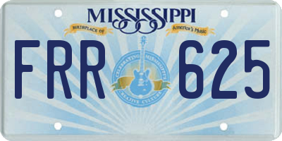 MS license plate FRR625