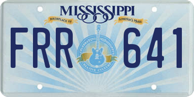 MS license plate FRR641