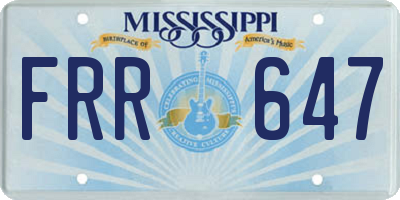 MS license plate FRR647