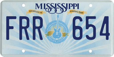 MS license plate FRR654