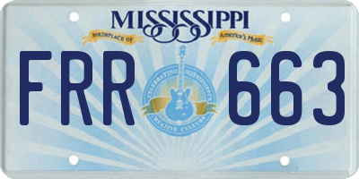 MS license plate FRR663