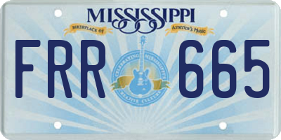 MS license plate FRR665