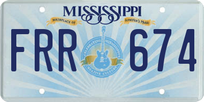 MS license plate FRR674