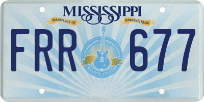 MS license plate FRR677