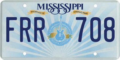 MS license plate FRR708