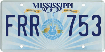MS license plate FRR753