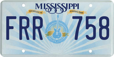 MS license plate FRR758