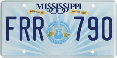 MS license plate FRR790