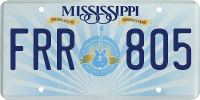 MS license plate FRR805