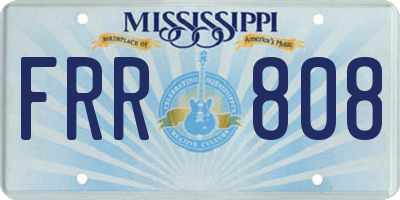 MS license plate FRR808