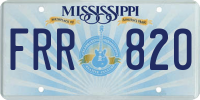 MS license plate FRR820