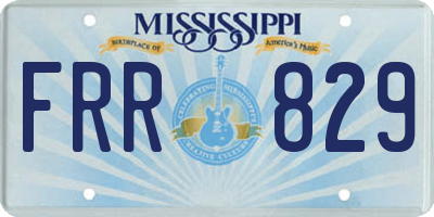 MS license plate FRR829