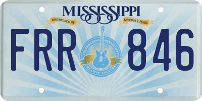 MS license plate FRR846