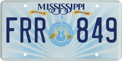 MS license plate FRR849