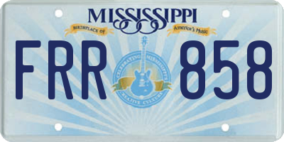 MS license plate FRR858
