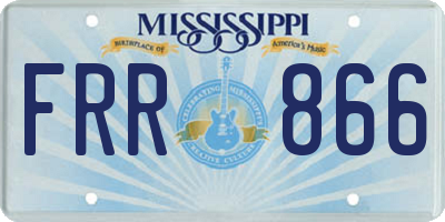 MS license plate FRR866