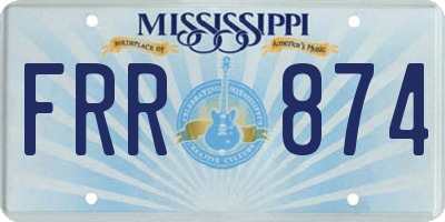MS license plate FRR874