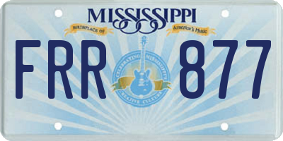 MS license plate FRR877