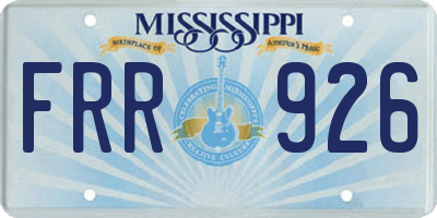 MS license plate FRR926