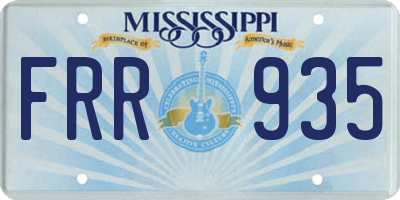 MS license plate FRR935