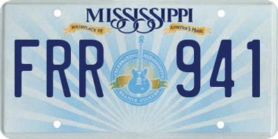 MS license plate FRR941