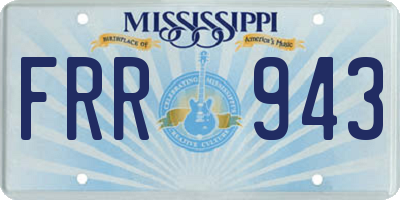 MS license plate FRR943