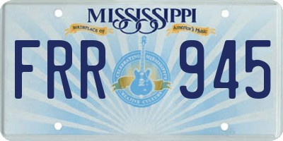 MS license plate FRR945