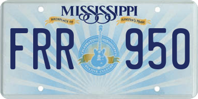 MS license plate FRR950