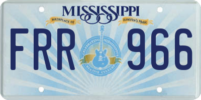 MS license plate FRR966