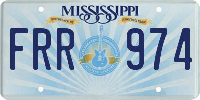 MS license plate FRR974