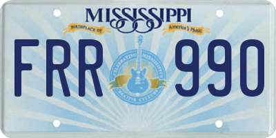 MS license plate FRR990