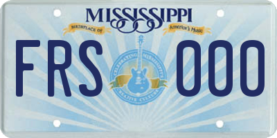 MS license plate FRS000