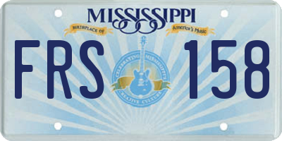 MS license plate FRS158