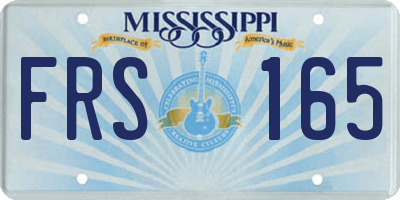 MS license plate FRS165