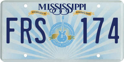 MS license plate FRS174